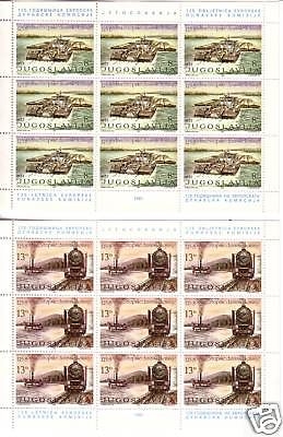 JUGOSLAWIEN MI-NR. 1903-1904 POSTFRISCH(MINT) KLEINBOGENSATZ DONAUKOMMISSION EISENBAHN SCHIFF