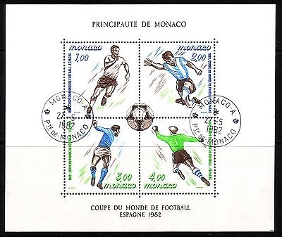 MONACO BLOCK 20 GESTEMPELT(USED) FUSSBALLWELTMEISTERSCHAFT SPANIEN 1982