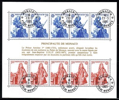 MONACO BLOCK 28 GESTEMPELT(USED) EUROPA 1985 JAHR DER MUSIK