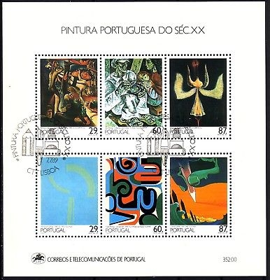 PORTUGAL BLOCK 68 GESTEMPELT(USED) GEMÄLDE DES 20. JAHRHUNDERTS IV 1989