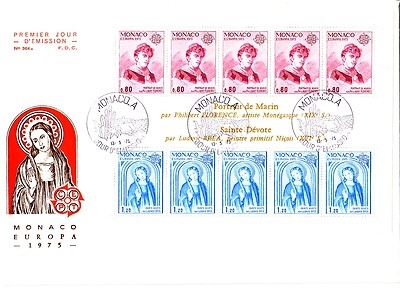 MONACO BLOCK 8 FDC CEPT 1975 GEMÄLDE