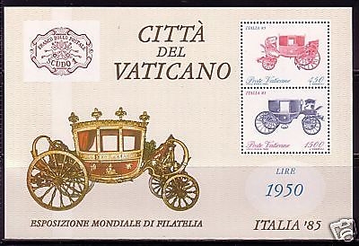 VATIKAN BLOCK 8 POSTFRISCH(MINT) REISEKUTSCHEN AUS DEM HISTORISCHEN MUSEUM ITALIA`85
