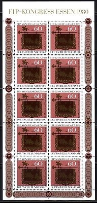 DEUTSCHLAND MI-NR. 1065 POSTFRISCH(MINT) KLEINBOGEN FIP-KONGRESS ESSEN 1980 POSTHAUSSCHILD