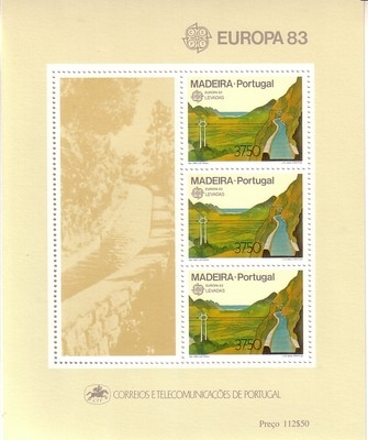 MADEIRA BLOCK 4 POSTFRISCH(MINT) EUROPA CEPT 1983 BEWÄSSERUNGSKANAL
