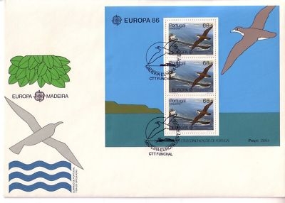 MADEIRA BLOCK 7 FDC EUROPA 1986 NATUR- und UMWELTSCHUTZ
