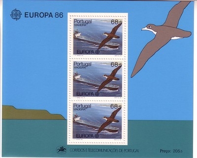 MADEIRA BLOCK 7 POSTFRISCH(MINT) CEPT 1986 NATUR- UND UMWELTSCHUTZ SEEVOGEL SCHIFF