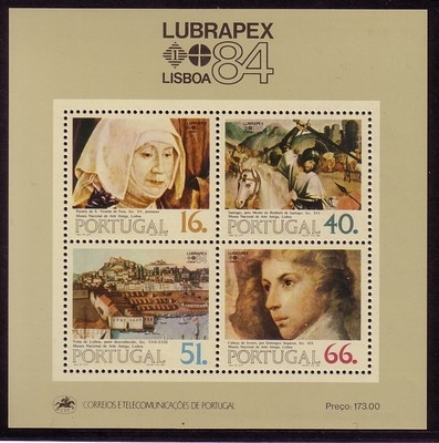 PORTUGAL BLOCK 44 POSTFRISCH(MINT) GEMÄLDE LUBRAPEX ´84