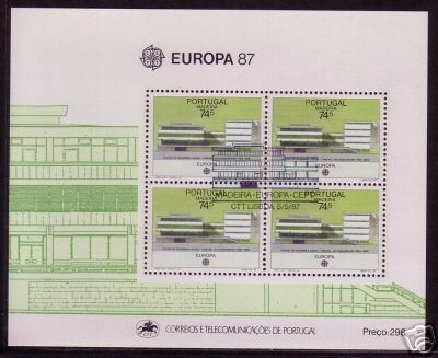 MADEIRA BLOCK 8 GESTEMPELT(USED) EUROPA 1987 MODERNE ARCHITEKTUR