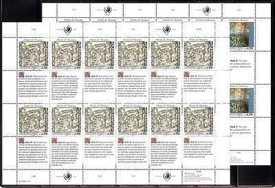 UNO GENF MI-NR. 192-193 POSTFRISCH(MINT) KLEINBOGENSATZ MENSCHENRECHTE (II) 1990 van GOGH, ALBRECHT DÜRER