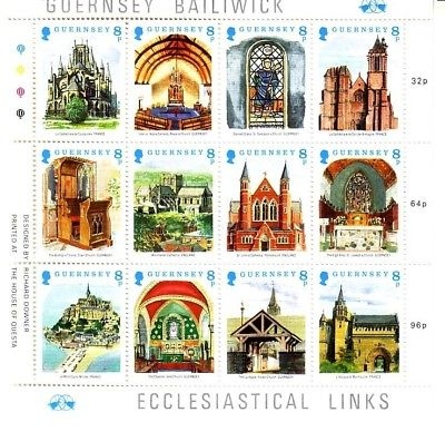 GUERNSEY MI-NR. 436-447 POSTFRISCH(MINT) KLEINBOGEN 1988 KIRCHEN CATHEDRAL