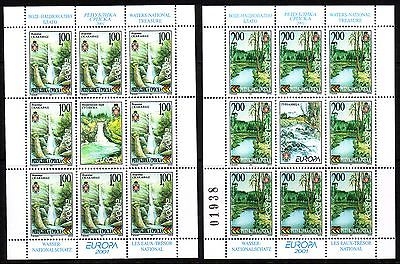 BOSNIEN-HERZEGOWINA(SERB.) MI-NR. 200-201 A POSTFRISCH(MINT) KLEINBOGENSATZ EUROPA 2001 WASSER