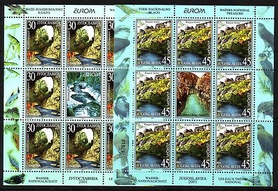 JUGOSLAWIEN MI-NR. 3031-3032 POSTFRISCH(MINT) KLEINBOGENSATZ EUROPA 2001 WASSER