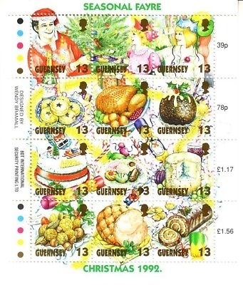 GUERNSEY MI-NR. 578-589 POSTFRISCH(MINT) KLEINBOGEN WEIHNACHTEN 1992 FESTESSEN