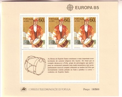 AZOREN BLOCK 6 POSTFRISCH(MINT) EUROPA 1985 JAHR DER MUSIK