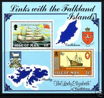 INSEL MAN BLOCK 7 POSTFRISCH(MINT) FALKLANDINSELN SCHIFFE 1984