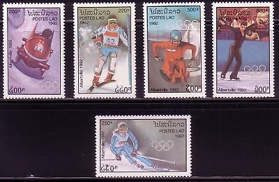 LAOS MI-NR. 1290-1294 POSTFRISCH(MINT) OLYMPISCHE WINTERSPIELE ALBERTVILLE 1992 SKI EISKUNSTLAUF BOB