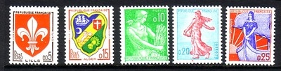 FRANKREICH MI-NR. 1274-1278 POSTFRISCH(MINT) FREIMARKEN WAPPEN 1960