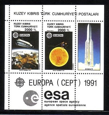 TÜRKISCH ZYPERN BLOCK 9 POSTFRISCH(MINT) EUROPA 1991 EUROPÄISCHE WELTRAUMFAHRT