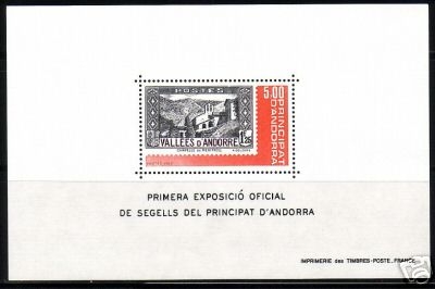ANDORRA FRANZÖSISCH BLOCK 1 POSTFRISCH(MINT) BRIEFMARKE AUF BRIEFMARKE