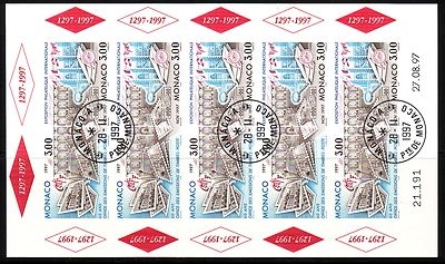 MONACO MI-NR. 2333-2334 B GESTEMPELT KLEINBOGEN BRIEFMARKENAUSSTELLUNG MONACO 97
