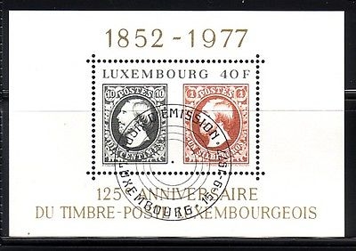 LUXEMBOURG BLOCK 10 GESTEMPELT(USED) MARKE AUF MARKE 125 JAHRE LUXEMBURGER BRIEFMARKEN