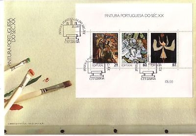 PORTUGAL BLOCK 63 FDC GEMÄLDE DES 20. JAHRHUNDERTS III 1989