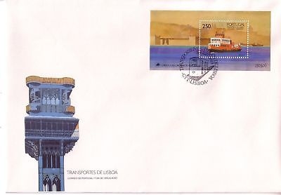 PORTUGAL BLOCK 65 FDC FÄHRSCHIFF TRANSPORTMITTEL 1989