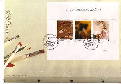PORTUGAL BLOCK 70 FDC GEMÄLDE DES 20. JAHRHUNDERTS V 1990