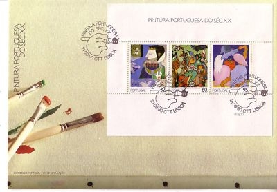 PORTUGAL BLOCK 73 FDC GEMÄLDE DES 20. JAHRHUNDERTS VI 1990