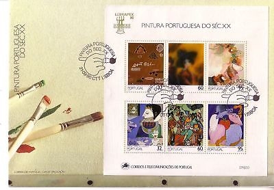 PORTUGAL BLOCK 74 FDC GEMÄLDE DES 20. JAHRHUNDERTS VI 1990