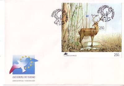 PORTUGAL BLOCK 77 FDC EUROPÄISCHES JAHR DES TOURISMUS