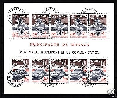 MONACO BLOCK 39 GESTEMPELT(USED) EUROPA 1988 TRANSPORTMITTEL EISENBAHN