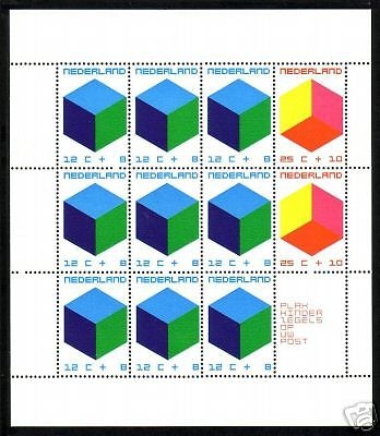 NIEDERLANDE BLOCK 9 POSTFRISCH(MINT) VOOR HET KIND - FARBIGE KUBEN