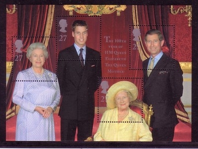 GROSSBRITANNIEN BLOCK 9 POSTFRISCH(MINT) 100. GEBURTSTAG KÖNIGINMUTTER ELISABETH