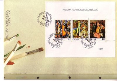 PORTUGAL BLOCK 59 FDC GEMÄLDE DES 20. JAHRHUNDERTS 1988