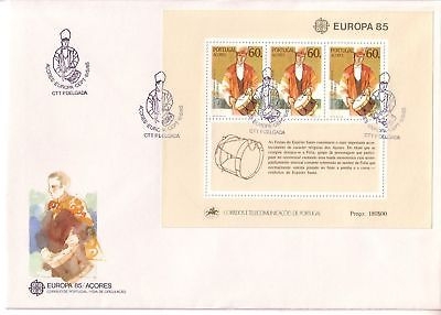 AZOREN BLOCK 6 FDC EUROPA 1985 JAHR DER MUSIK