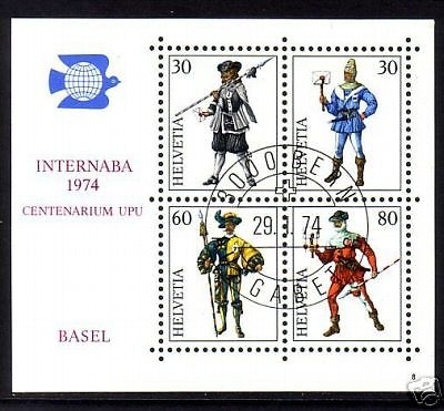 SCHWEIZ BLOCK 22 GESTEMPELT(USED) INTERNABA 1974 BASEL