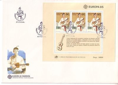 MADEIRA BLOCK 6 FDC EUROPA 1985 JAHR DER MUSIK
