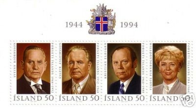 ISLAND BLOCK 16 POSTFRISCH(MINT) STAATSPRÄSIDENTEN