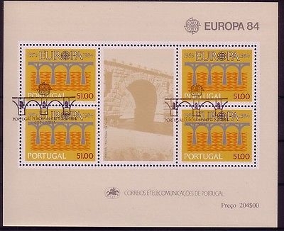 PORTUGAL BLOCK 43 GESTEMPELT(USED) EUROPA 1984 BRÜCKE