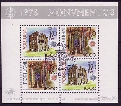 PORTUGAL BLOCK 23 GESTEMPELT(USED) EUROPA 1978 BAUDENKMÄLER BURG KLOSTER