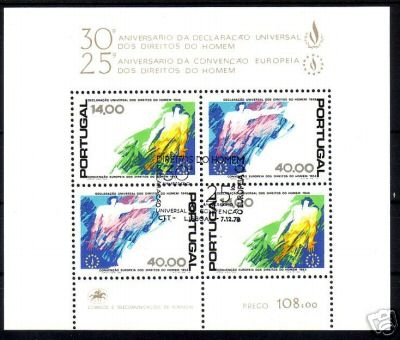 PORTUGAL BLOCK 24 GESTEMPELT(USED) MITLÄUFER 1978 MENSCHENRECHTE