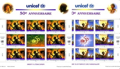UNO GENF Mi-Nr. 301-302 POSTFRISCH(MINT) KLEINBOGENSATZ UNICEF MÄRCHEN LEGENDEN