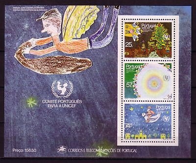 PORTUGAL BLOCK 56 POSTFRISCH(MINT) WEIHNACHTEN 1987 KINDERZEICHNUNG