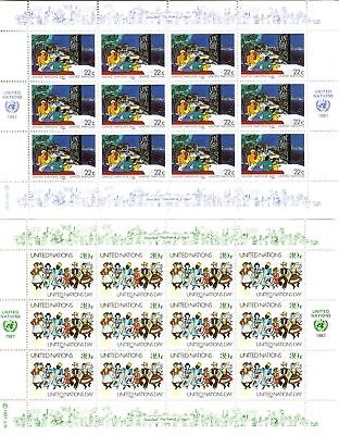 UNO NEW YORK MI-NR. 540-541 KLEINBOGENSATZ POSTFRISCH(MINT) TAG DER VEREINTEN NATIONEN 1987