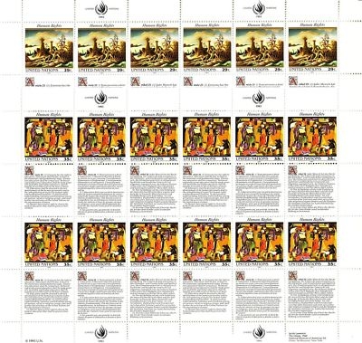 UNO NEW YORK MI-NR. 651-652 POSTFRISCH(MINT) KLEINBOGEN MENSCHENRECHTE (V) 1993
