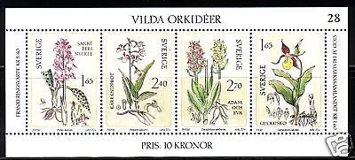 SCHWEDEN BLOCK 10 POSTFRISCH(MINT) WILDE ORCHIDEEN 1982