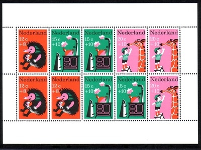 NIEDERLANDE BLOCK 6 POSTFRISCH(MINT) VOOR HET KIND 1967 KINDERLIEDER