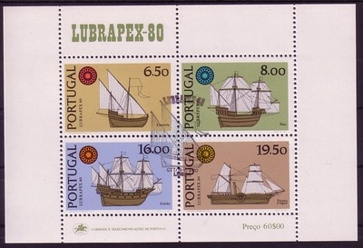 PORTUGAL BLOCK 31 GESTEMPELT(USED) SCHIFFE LUBRAPEX ´80