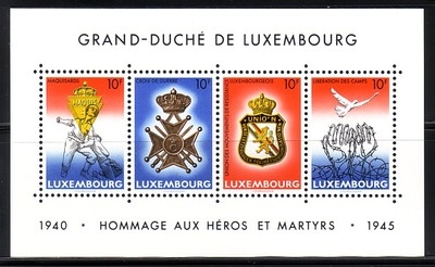 LUXEMBOURG BLOCK 14 POSTFRISCH(MINT) WAFFENSTILLSTAND